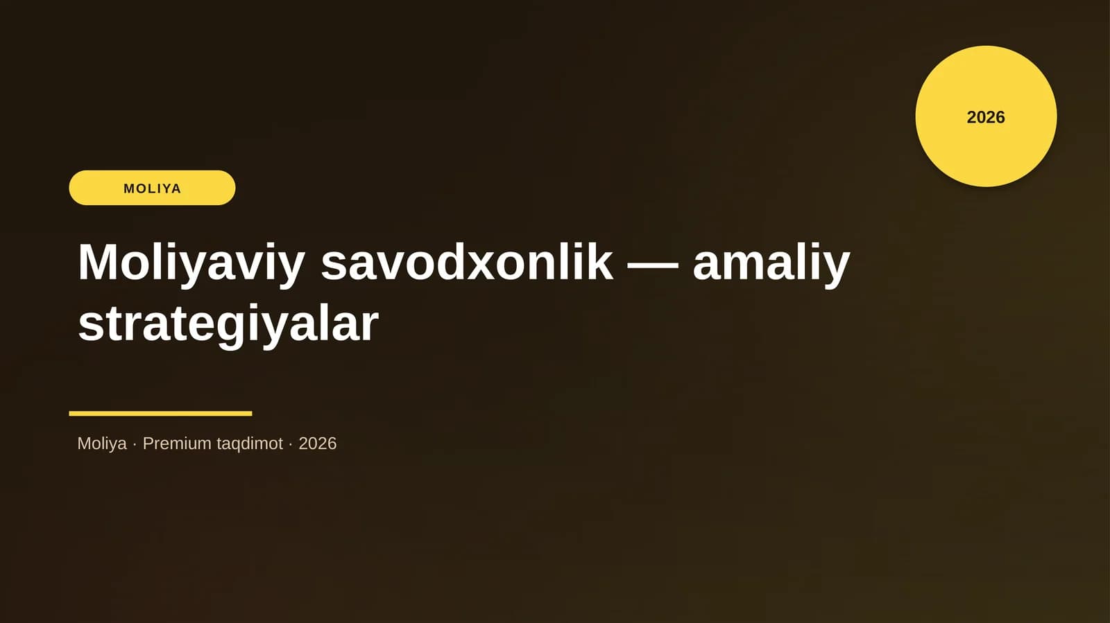 Moliyaviy savodxonlik — amaliy strategiyalar