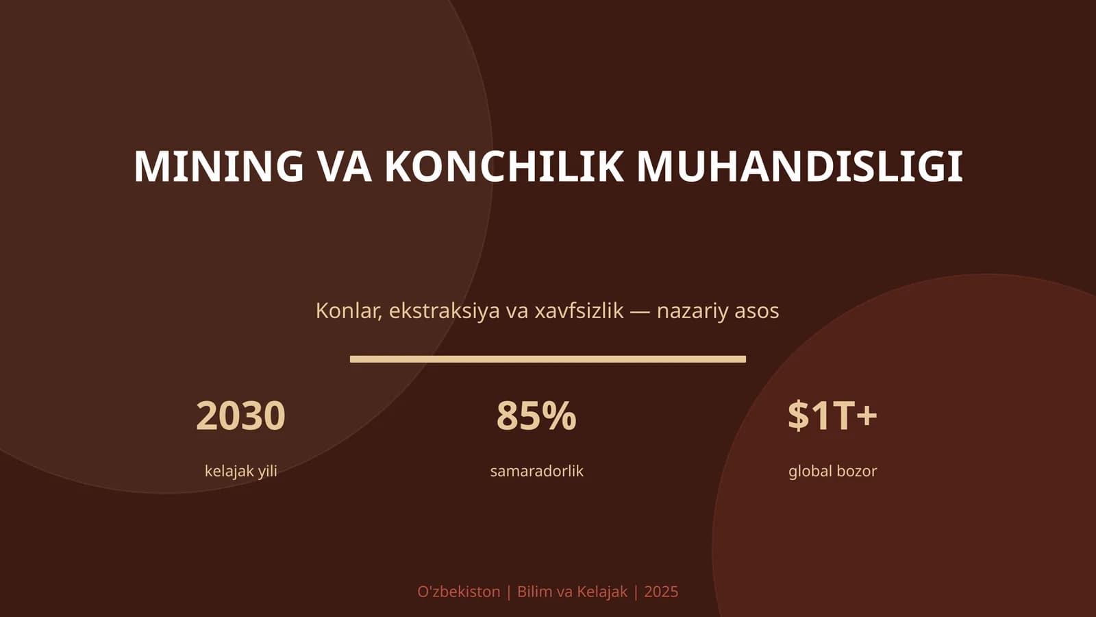 MINING VA KONCHILIK MUHANDISLIGI