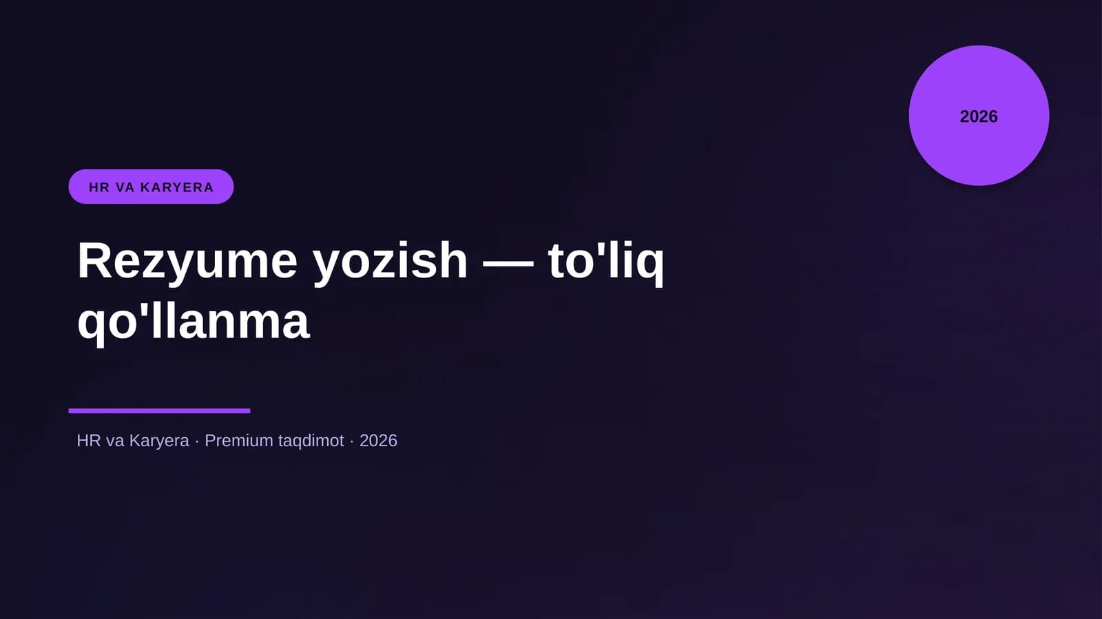 Rezyume yozish — to'liq qo'llanma