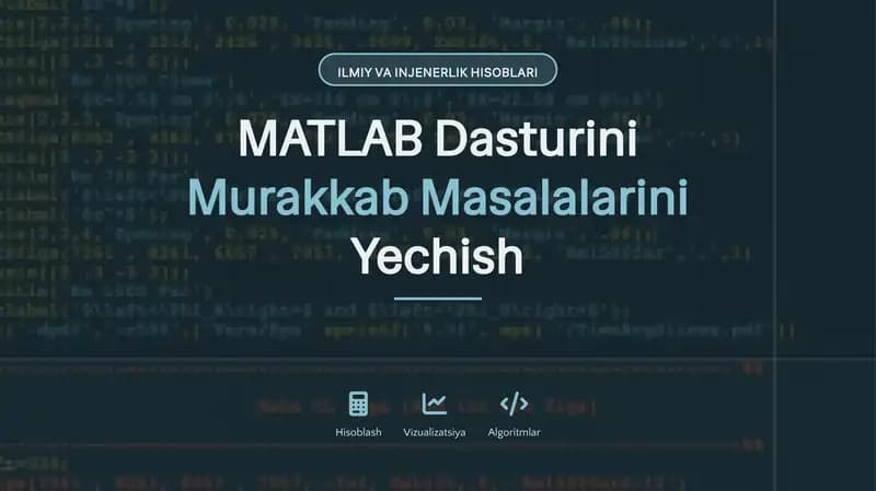 MATLAB Dasturini Murakkab Masalalarini Yechish