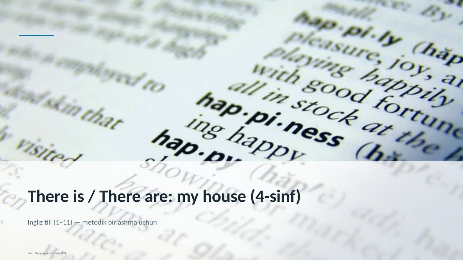 There is / There are: my house (4-sinf)