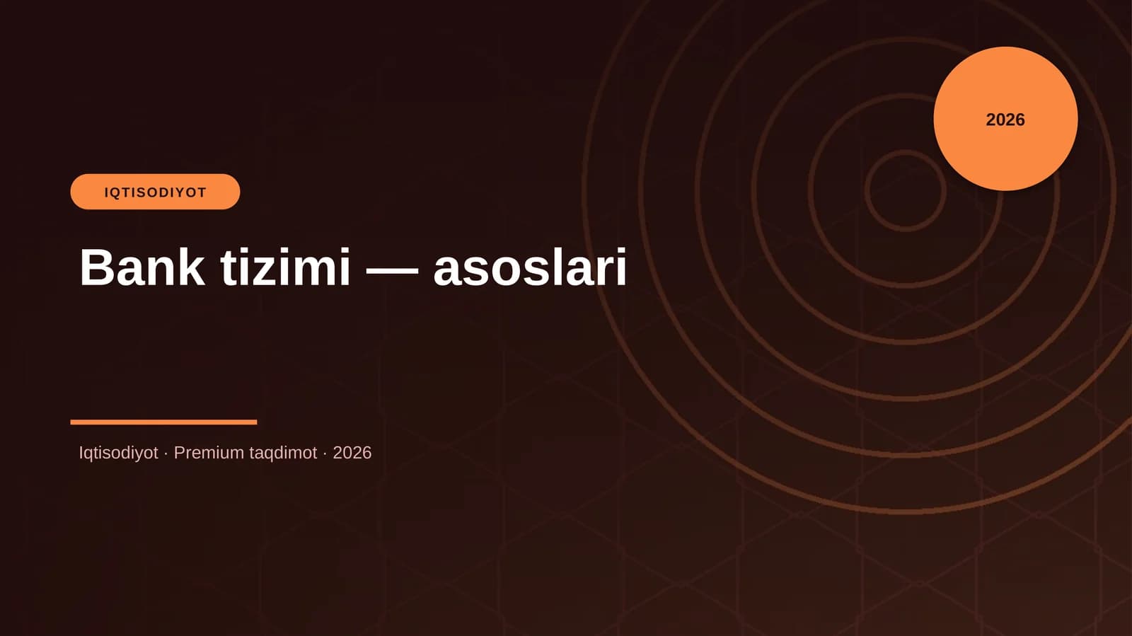 Bank tizimi — asoslari