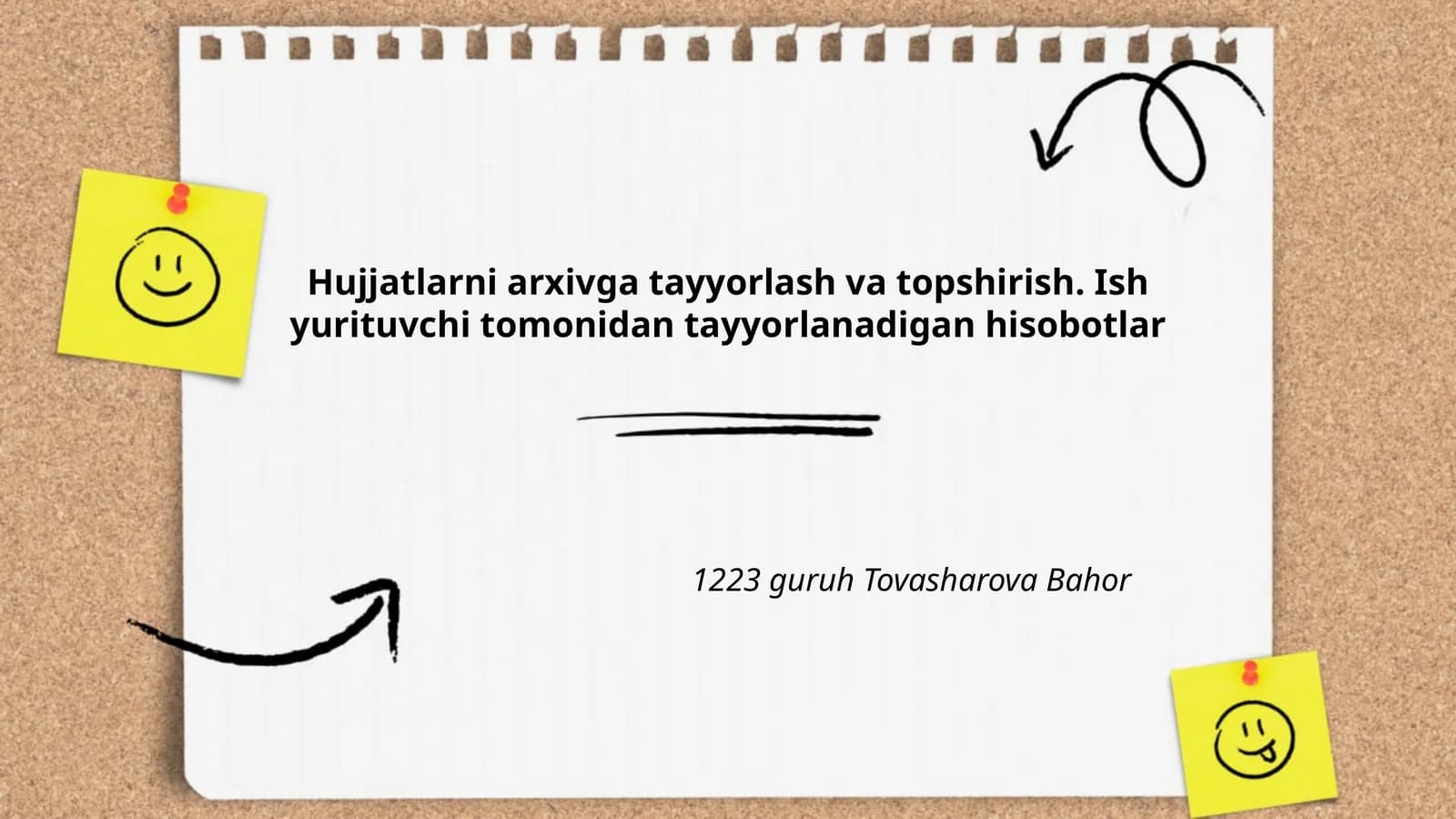 Hujjatlarni arxivga tayyorlash va topshirish