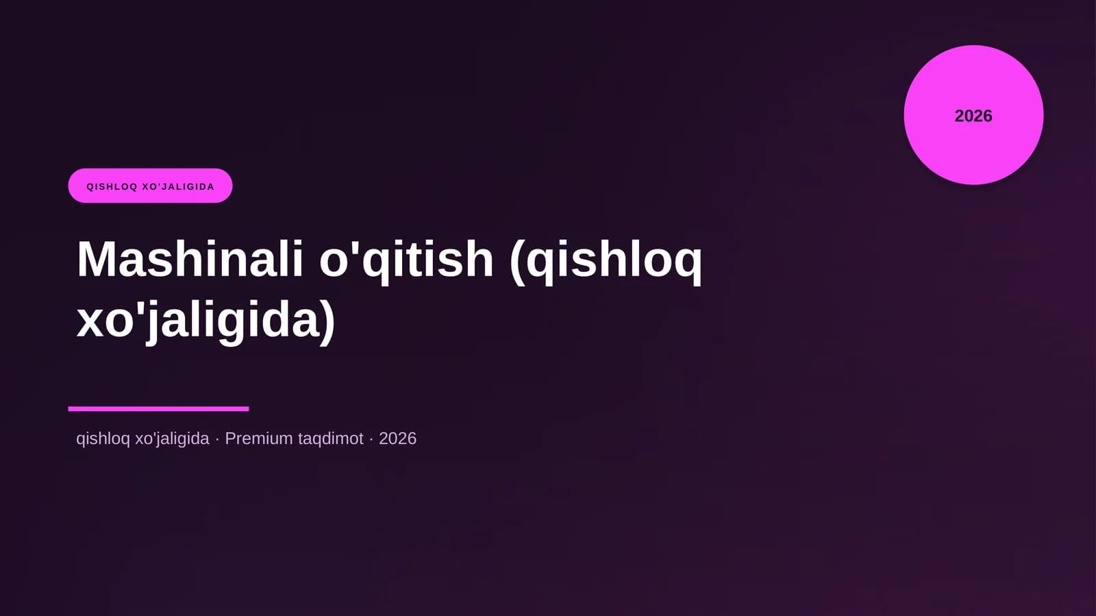 Mashinali o'qitish (qishloq xo'jaligida)