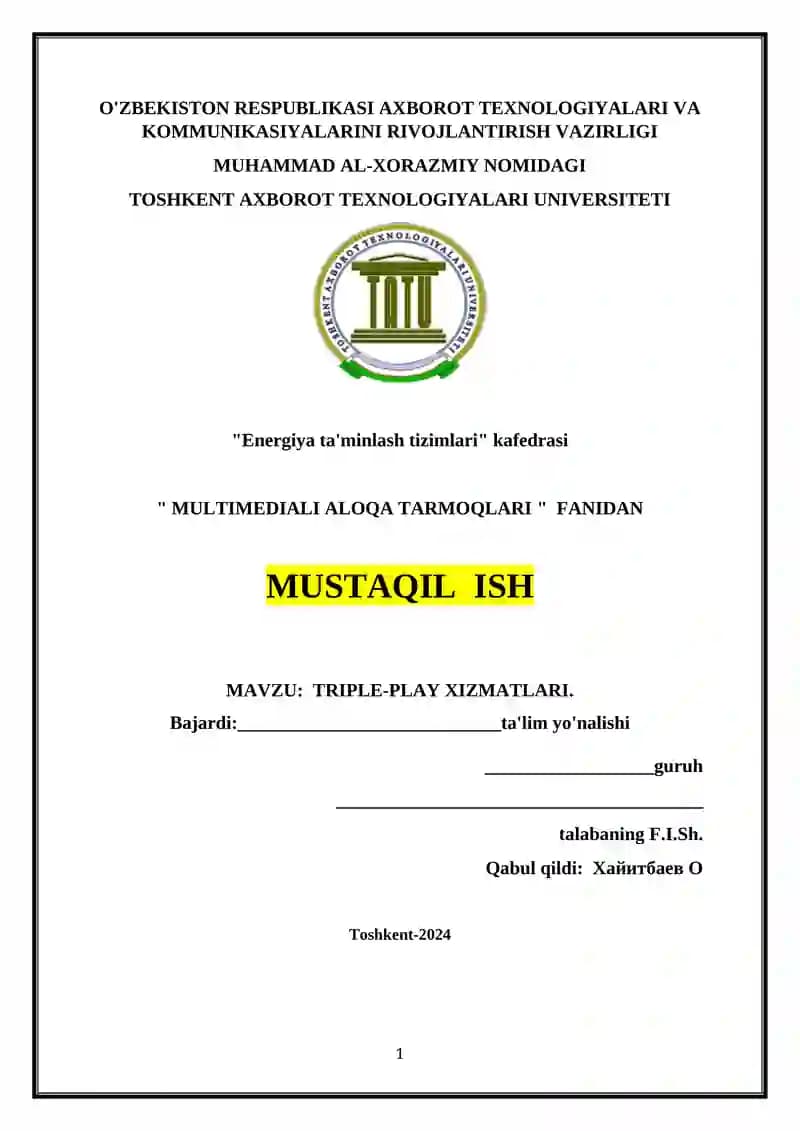 TRIPLE-PLAY XIZMATLARI