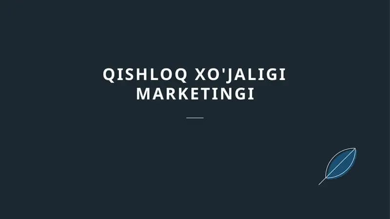 Qishloq xo'jaligi marketingi