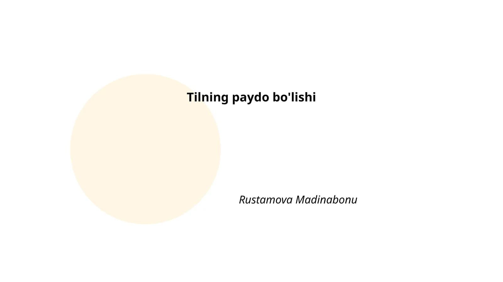 Tilning paydo bo'lishi