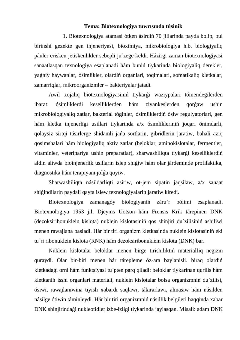 Biotexnologiya