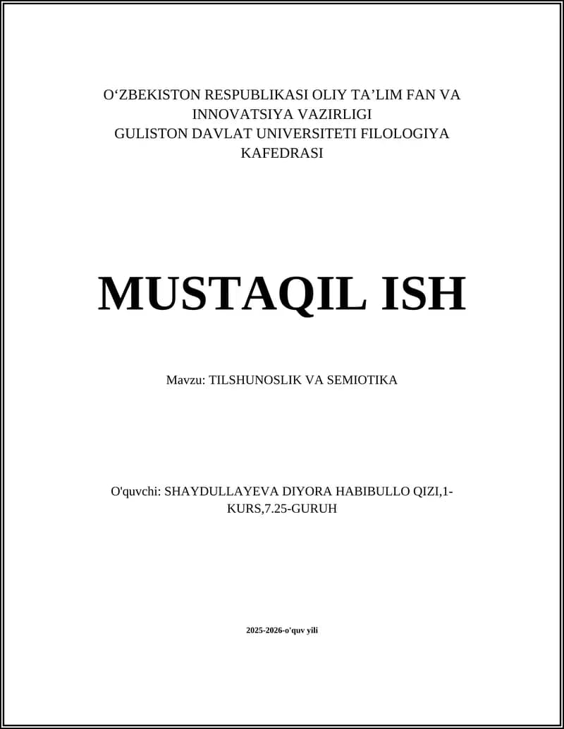 Semiotik Nuqtai Nazar