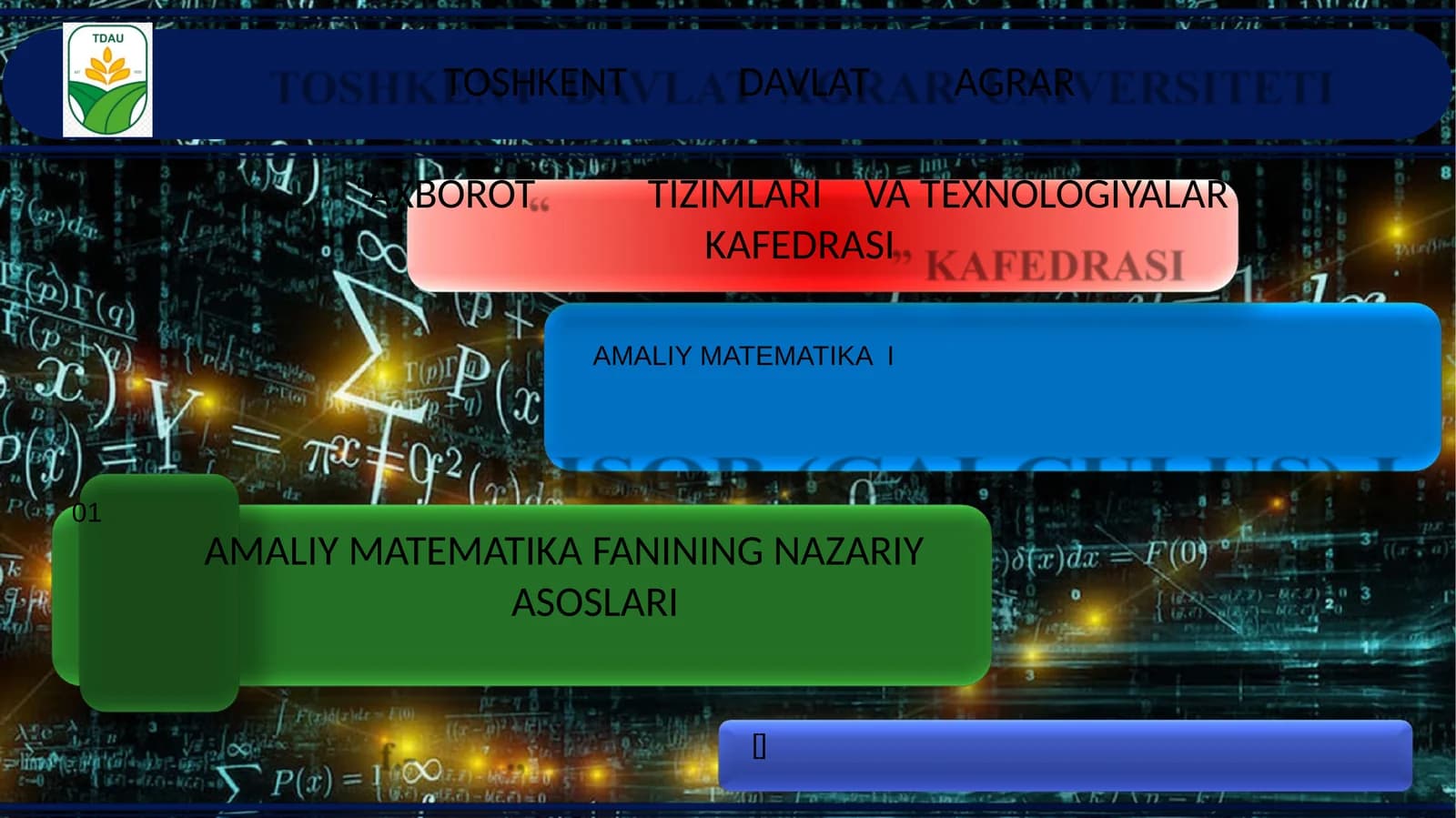 AMALIY MATEMATIKA I