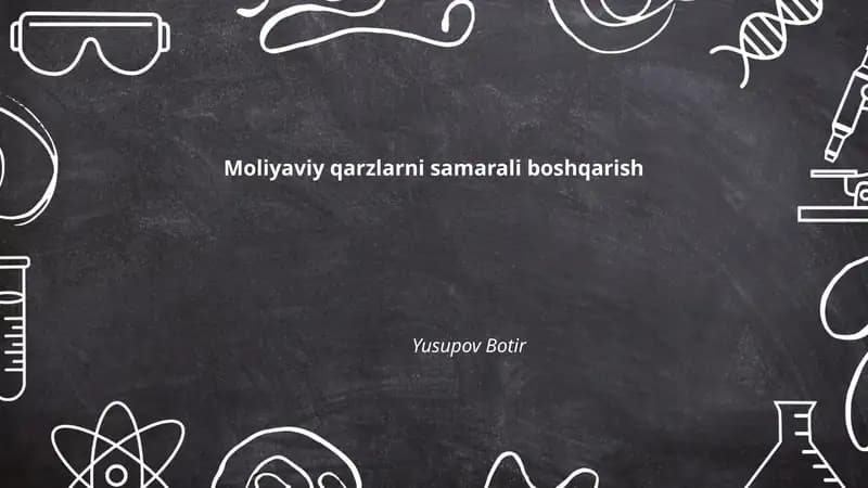 Moliyaviy qarzlarni samarali boshqarish