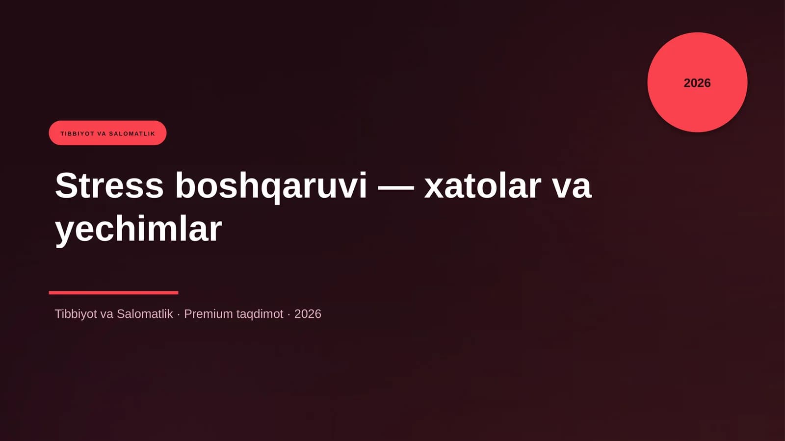 Stress boshqaruvi — xatolar va yechimlar