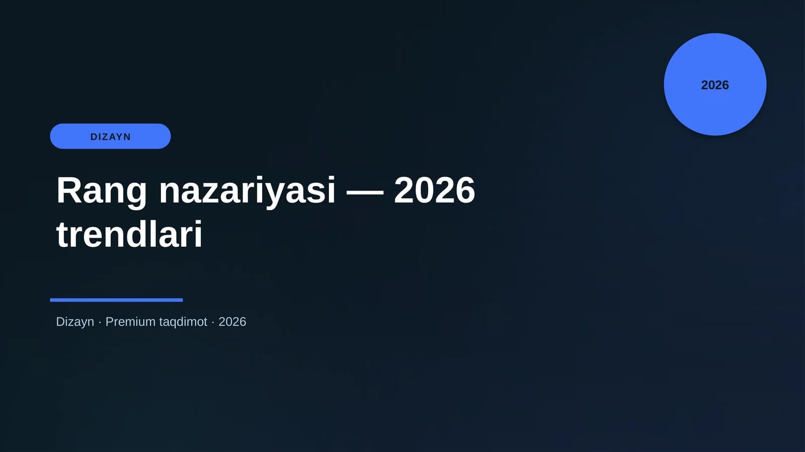 Rang nazariyasi — 2026 trendlari