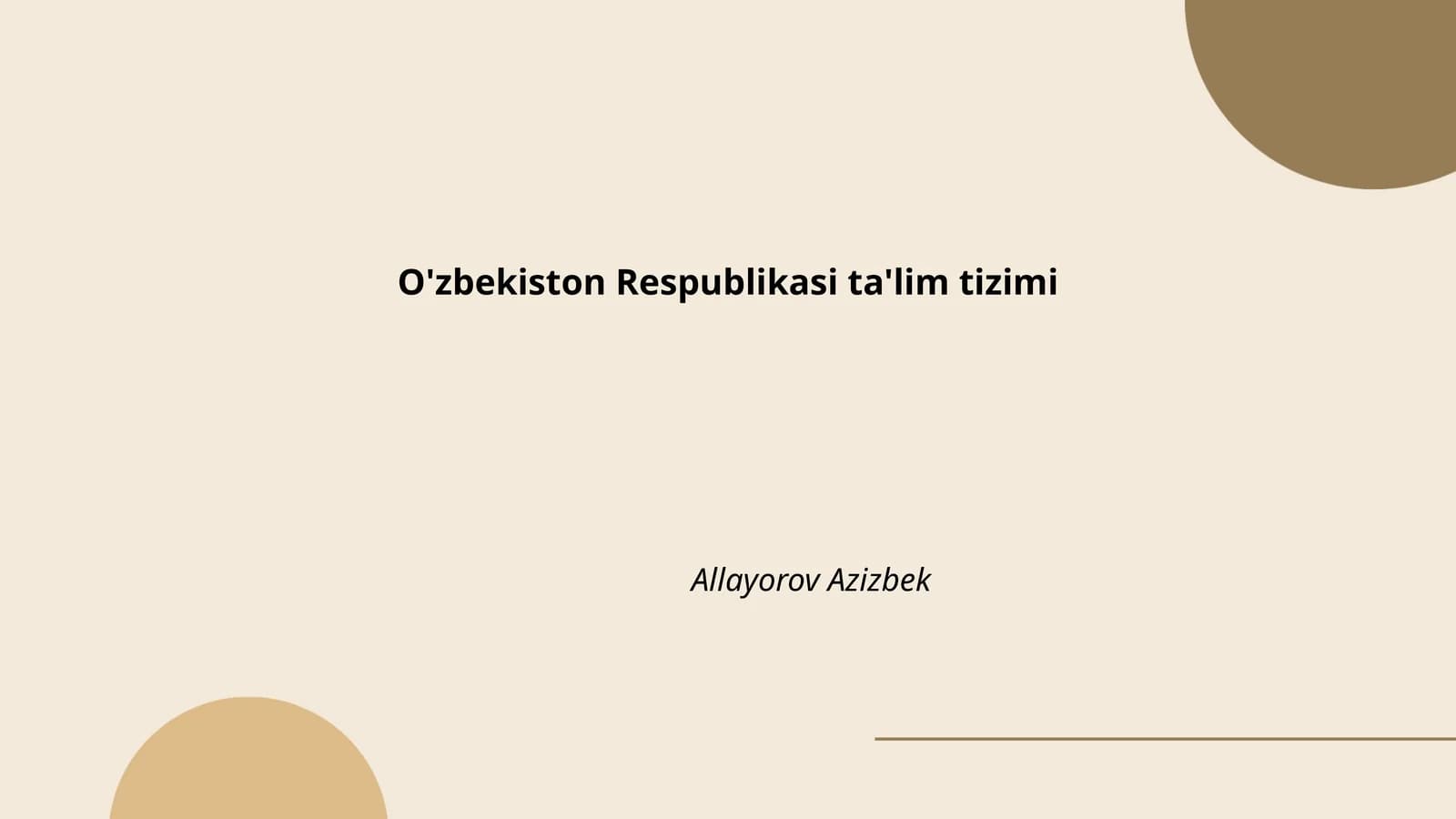 O'zbekiston Respublikasi ta'lim tizimi
