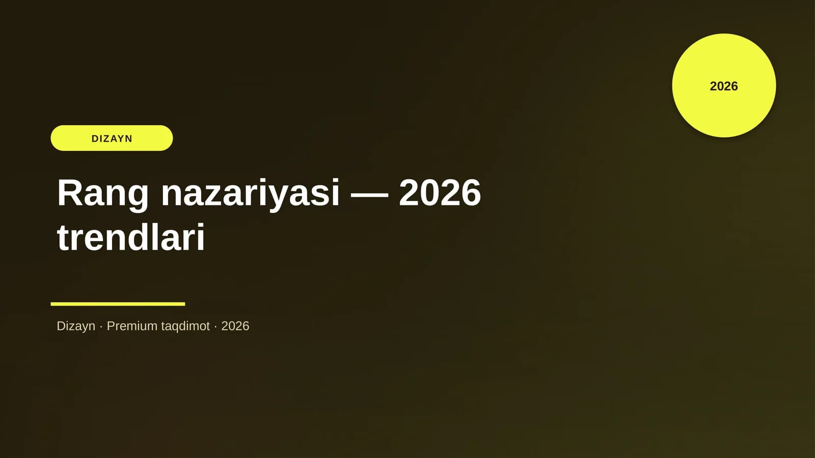 Rang nazariyasi — 2026 trendlari