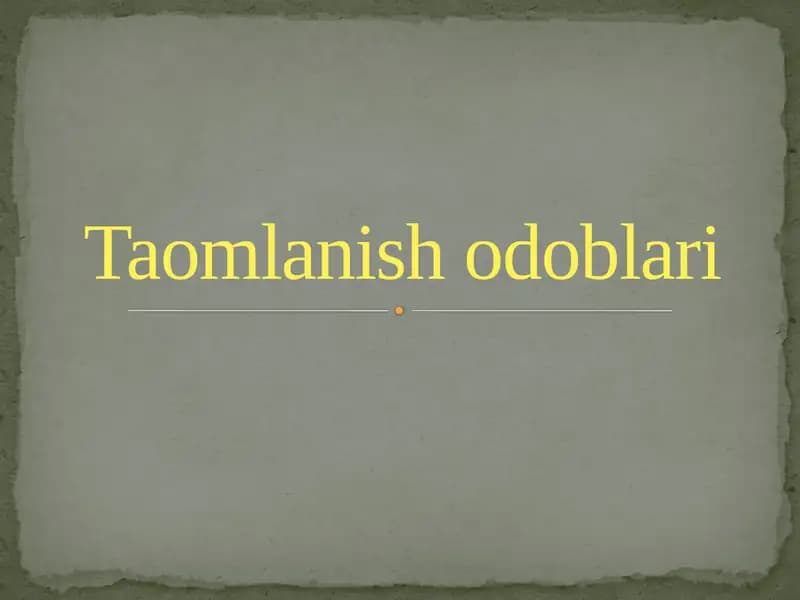 Taomlanish odoblari