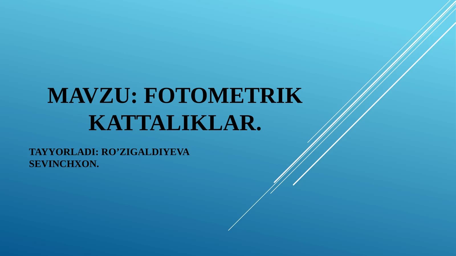 Fizika optika fanidan slayd