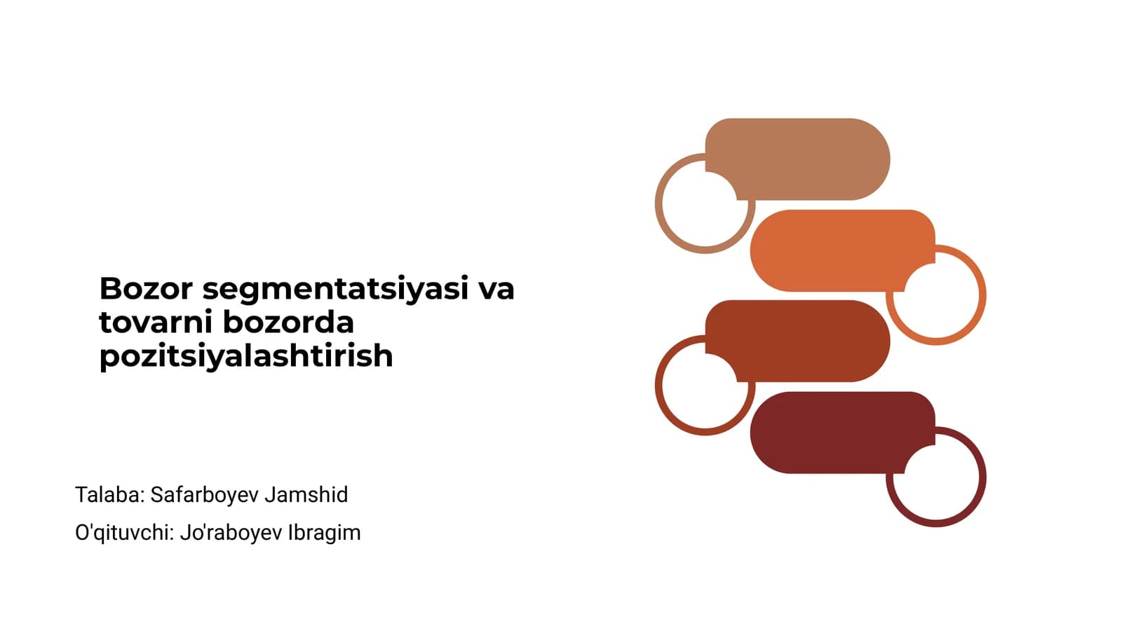 Bozor segmentatsiyasi va tovarni bozorda pozitsiyalashtirish