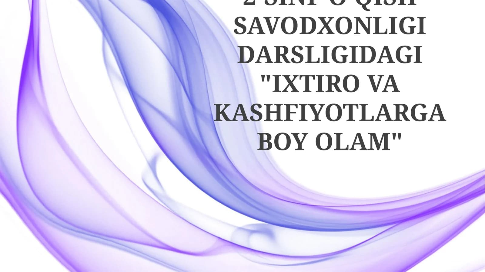 IXTIRO VA KASHFIYOTLARGA BOY OLAM