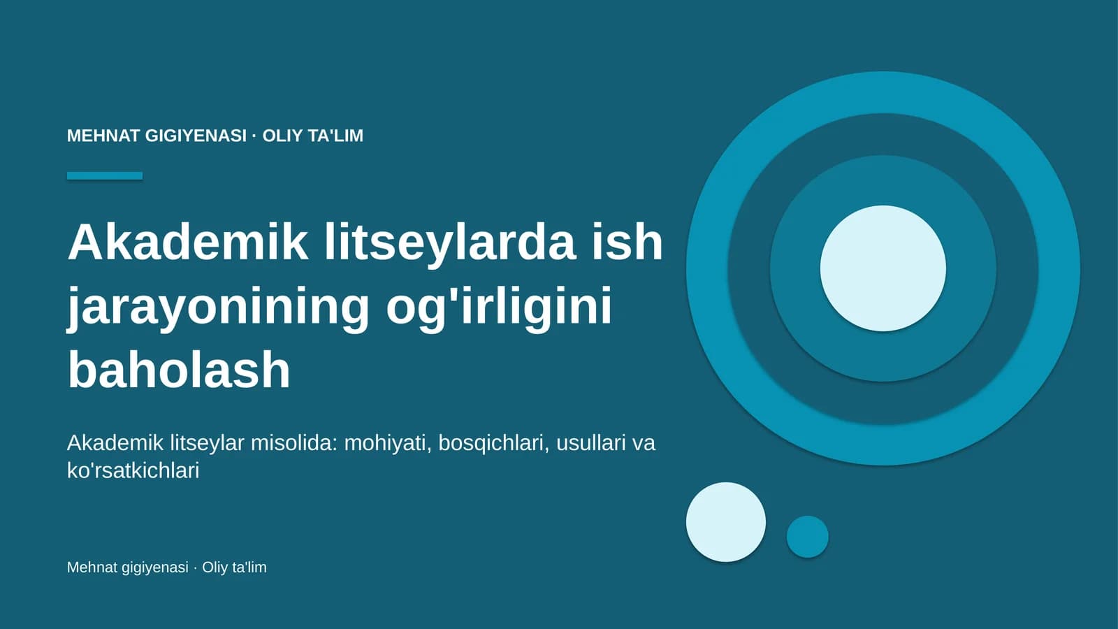 Akademik litseylarda ish jarayonining og'irligini baholash