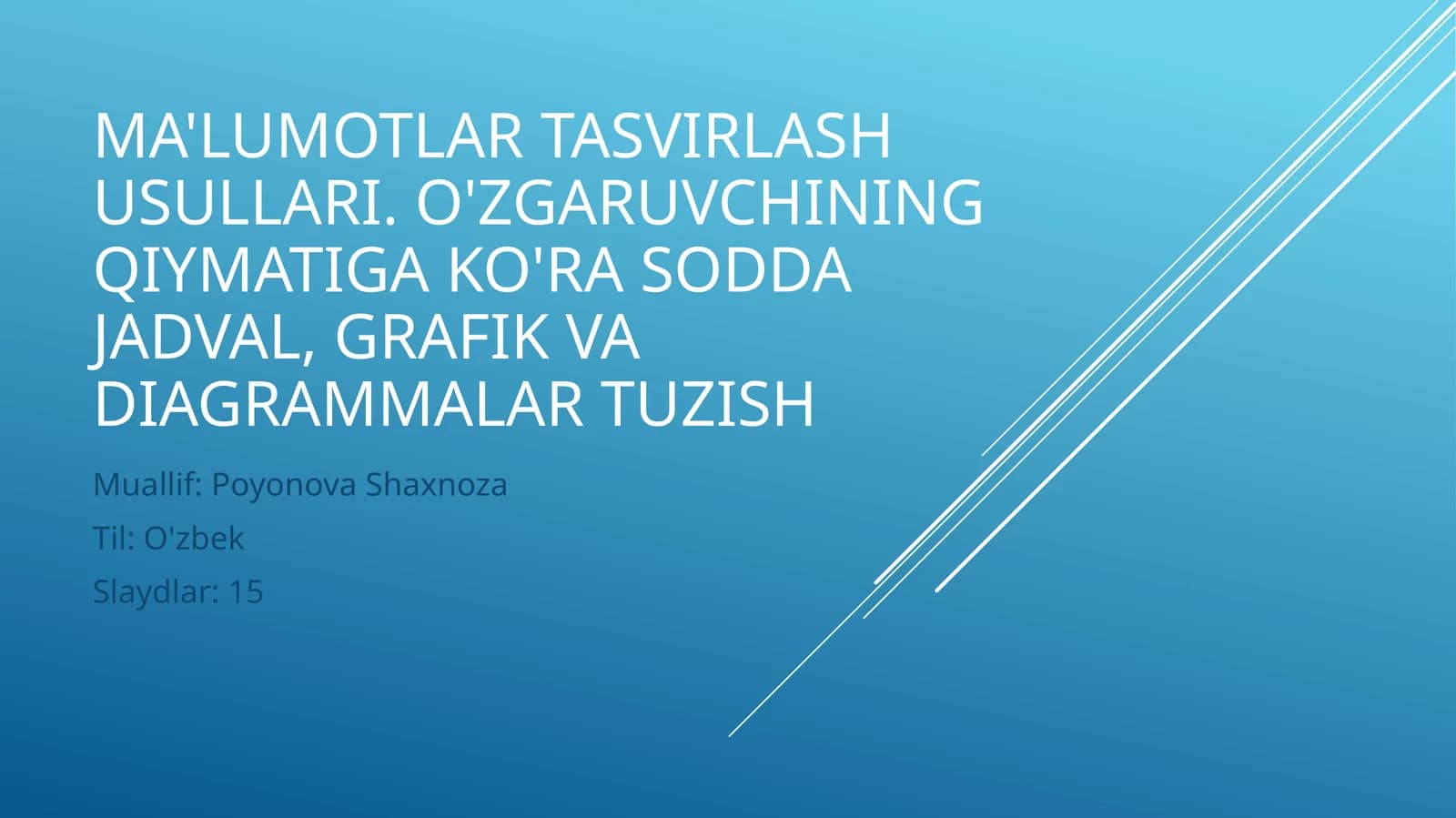 Ma'lumotlar tasvirlash usullari