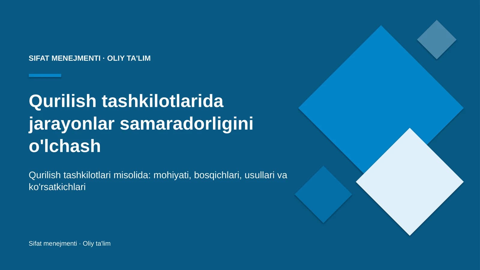 qurilish tashkilotlarida jarayonlar samaradorligini o'lchash 4369