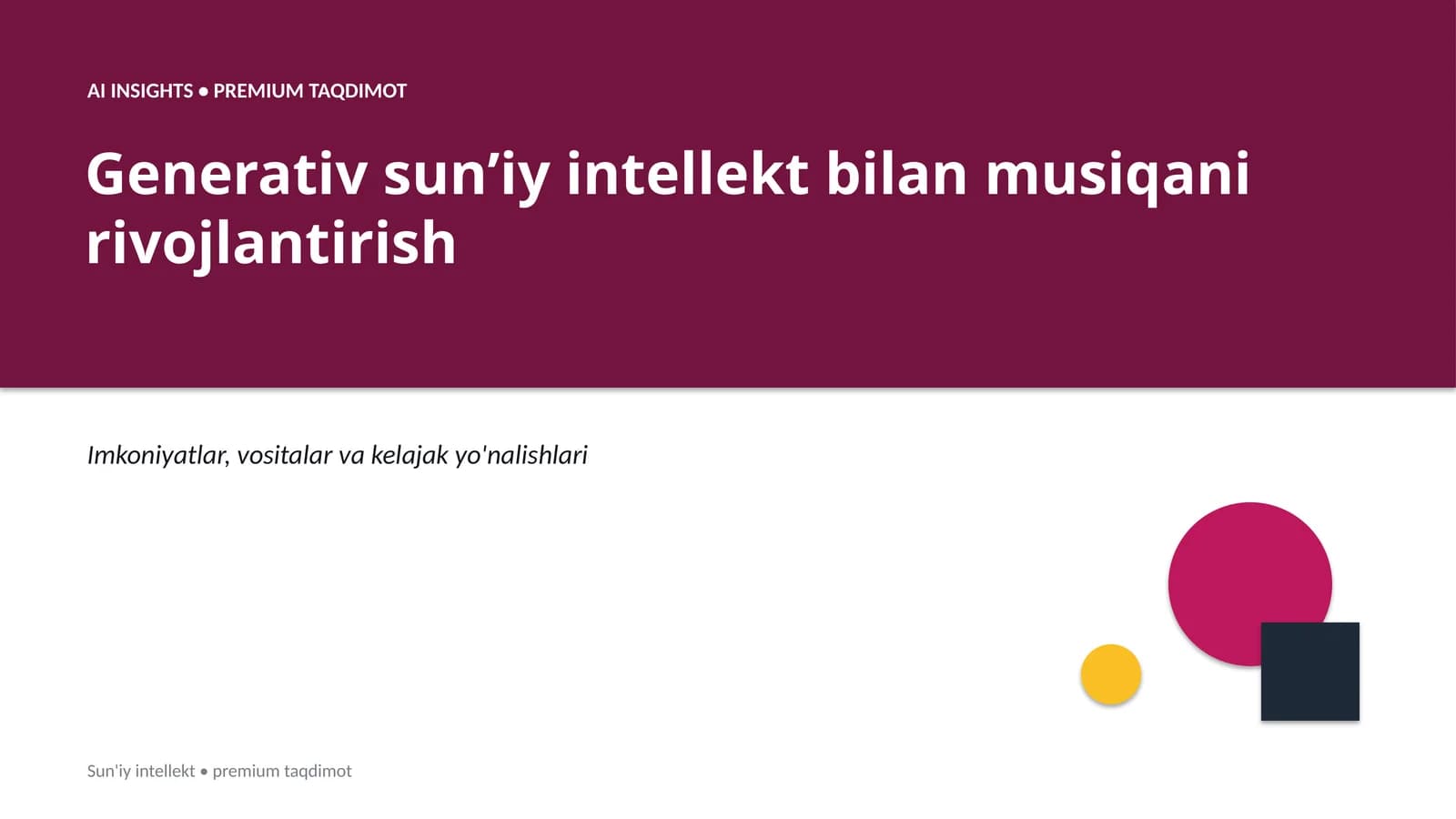 Generativ sunʼiy intellekt bilan musiqani rivojlantirish
