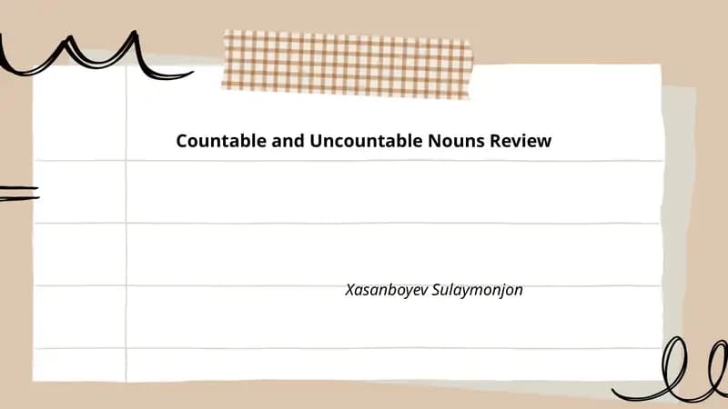 Countable and Uncountable Nouns Review