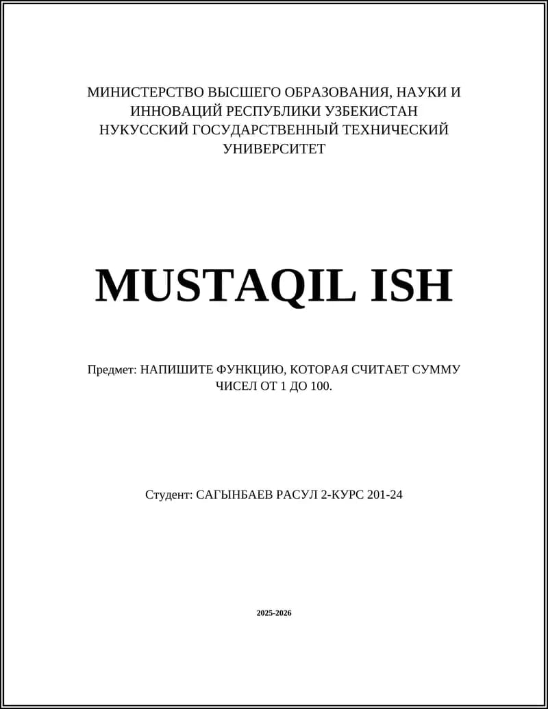 MUSTAQIL ISH
