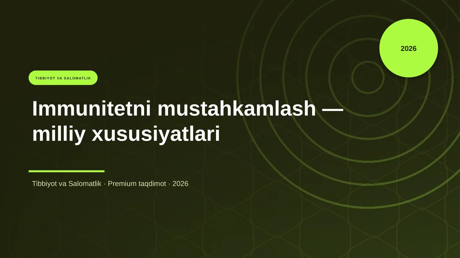 Immunitetni mustahkamlash — milliy xususiyatlari