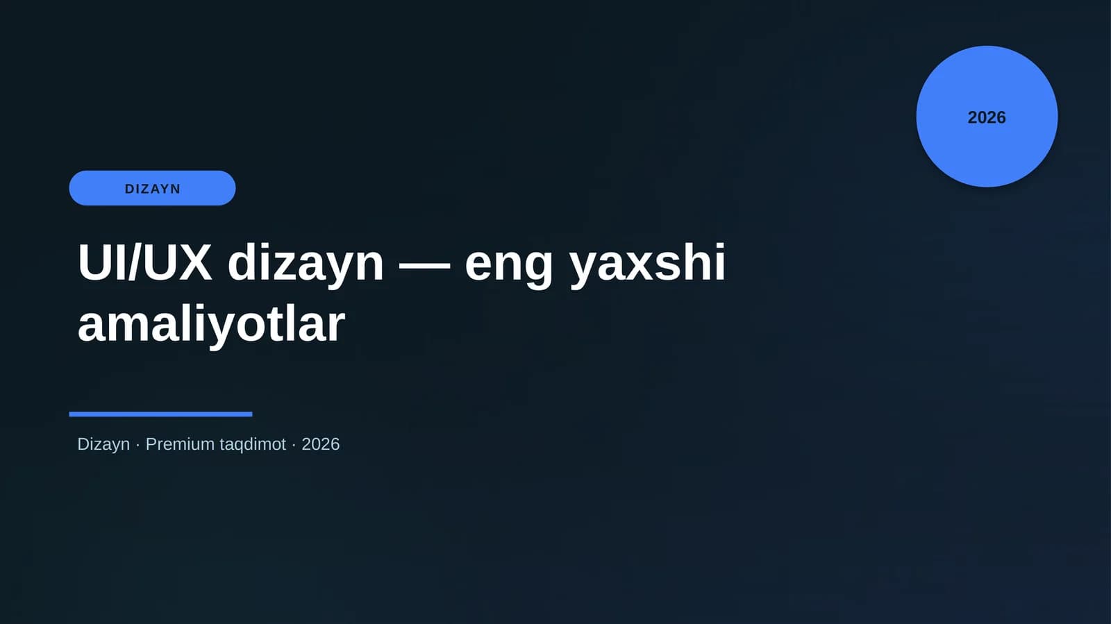 UI/UX dizayn — eng yaxshi amaliyotlar