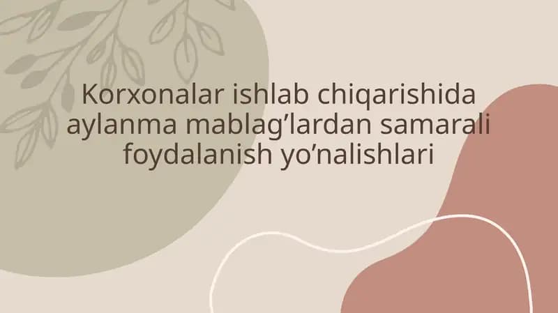 Aylanma mablag'lar
