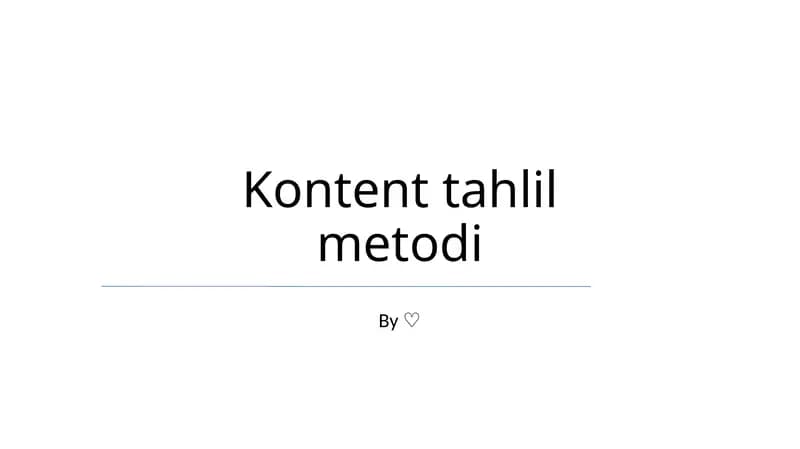 Kontent tahlil metodi