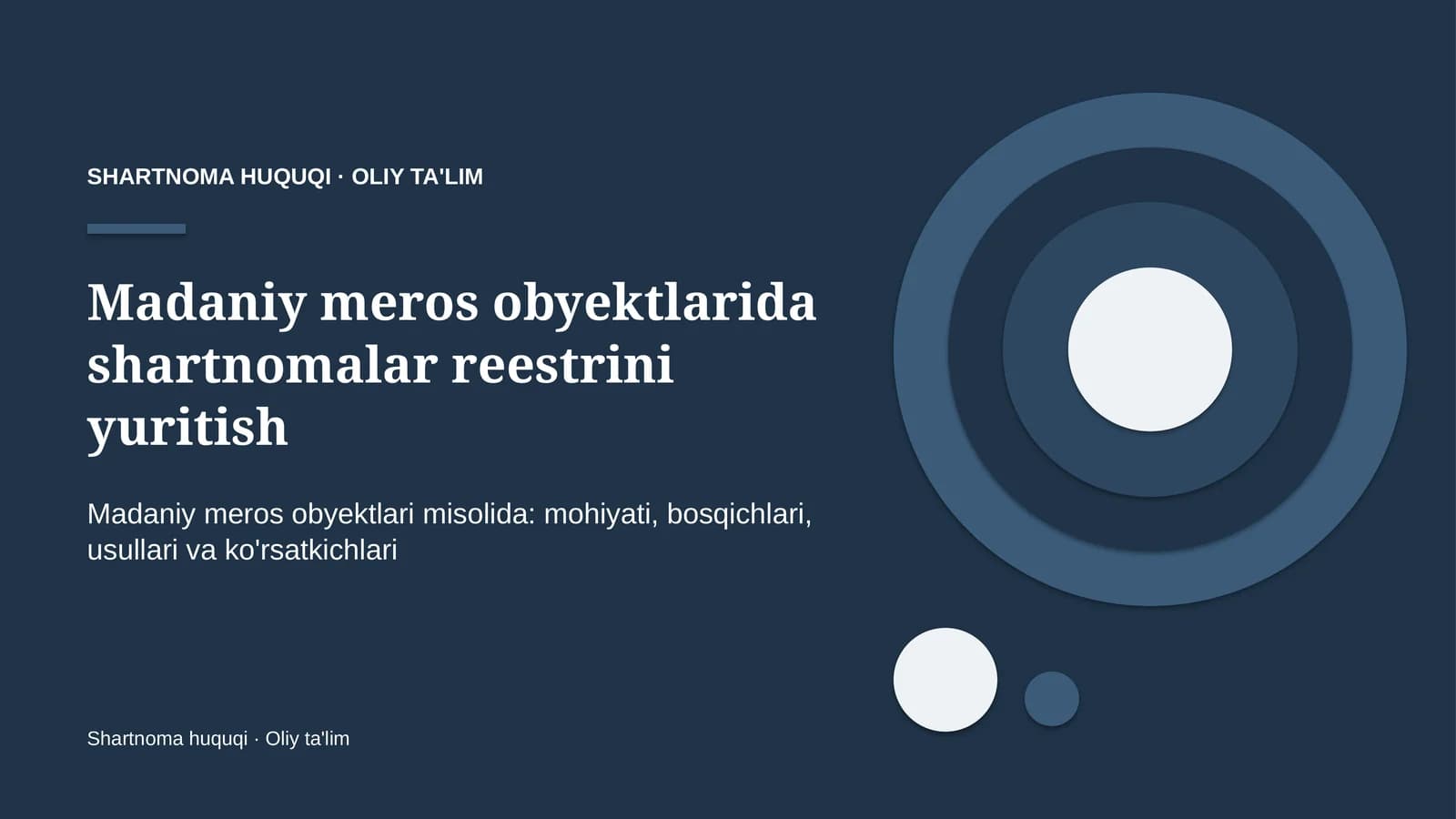 Madaniy meros obyektlarida shartnomalar reestrini yuritish