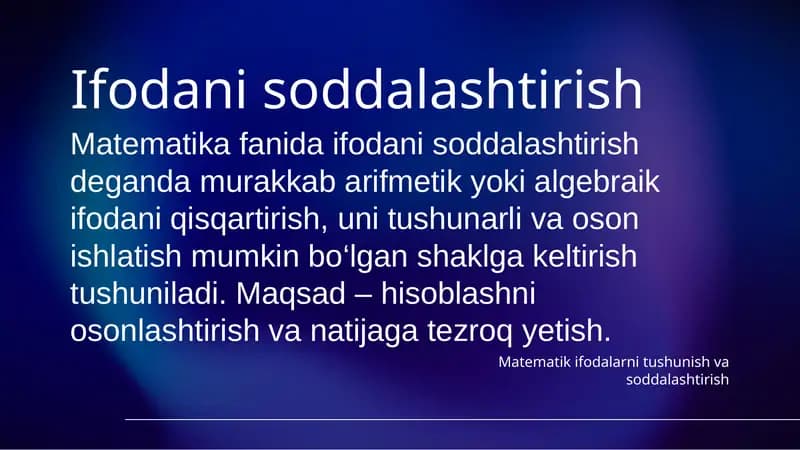 Ifodani soddalashtirish