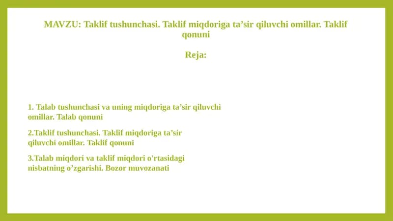Taklif tushunchasi