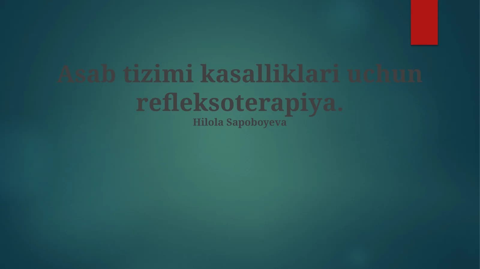 Periferik asab tizimi kasalliklarida refleksoterapiya