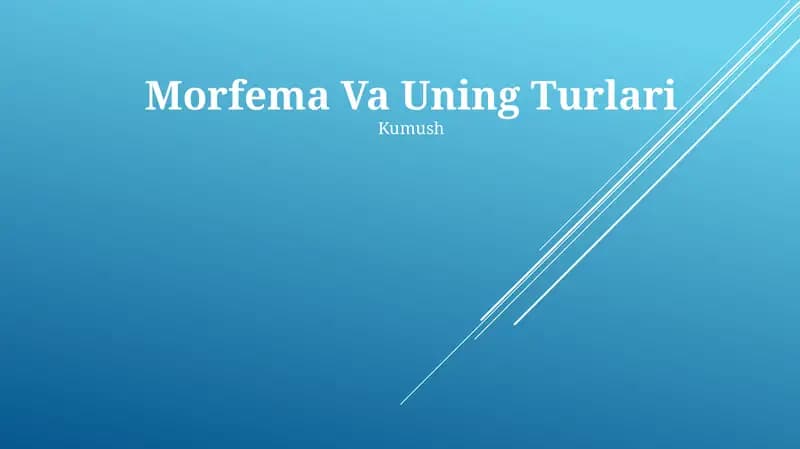 Morfema Va Uning Turlari