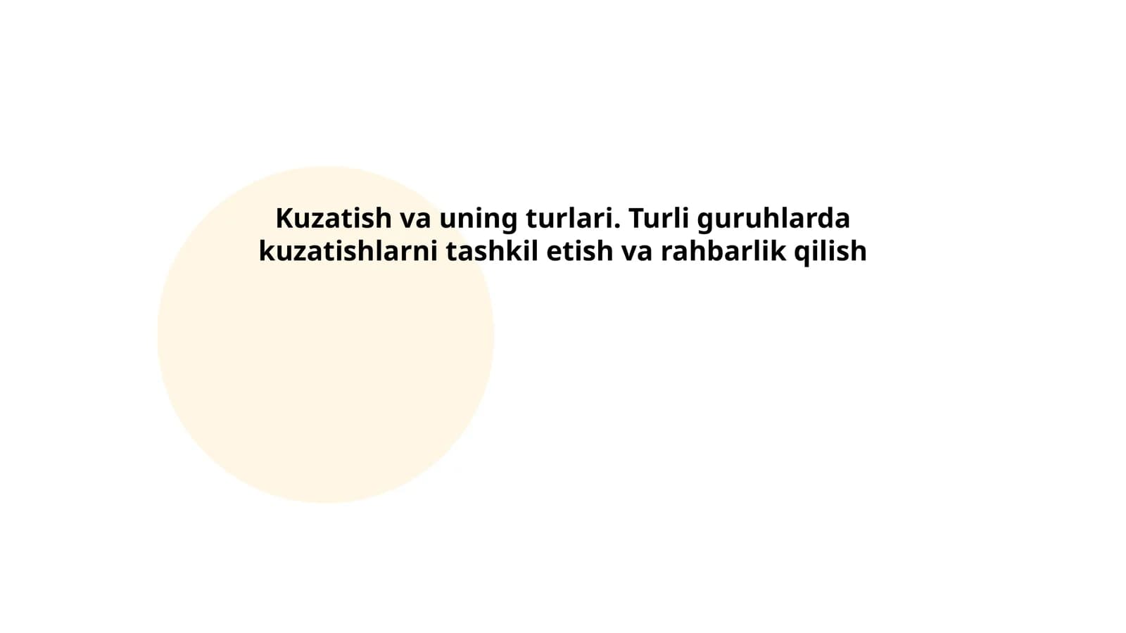 Kuzatish va uning turlari