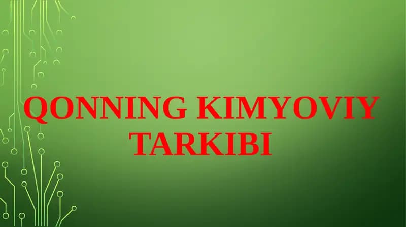 qonning kimyoviy tarkibi