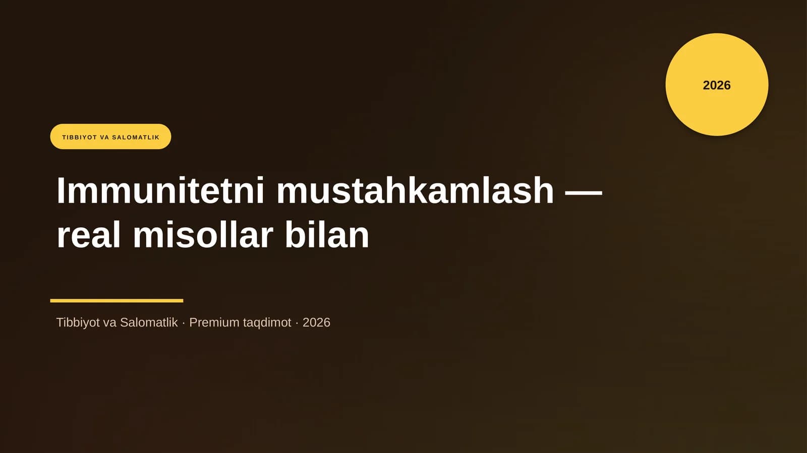 Immunitetni mustahkamlash — real misollar bilan