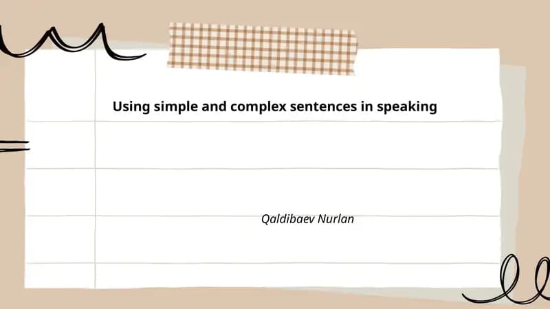 Using simple and complex sentences in speaking