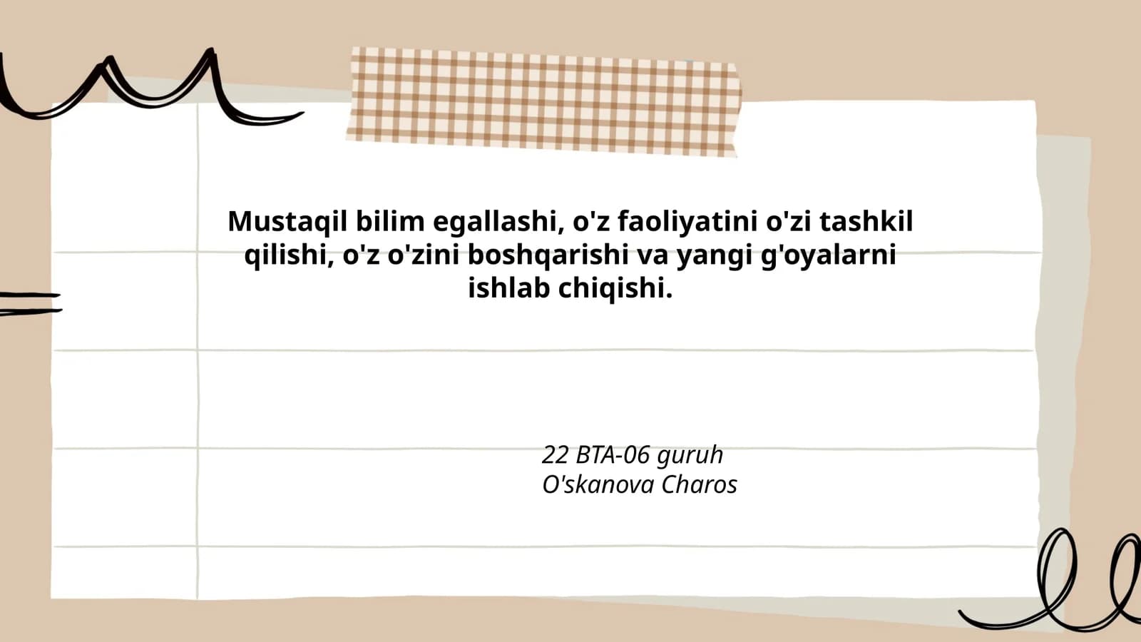 Mustaqil bilim egallashi