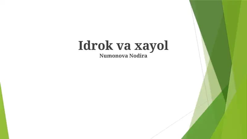 Idrok va xayol