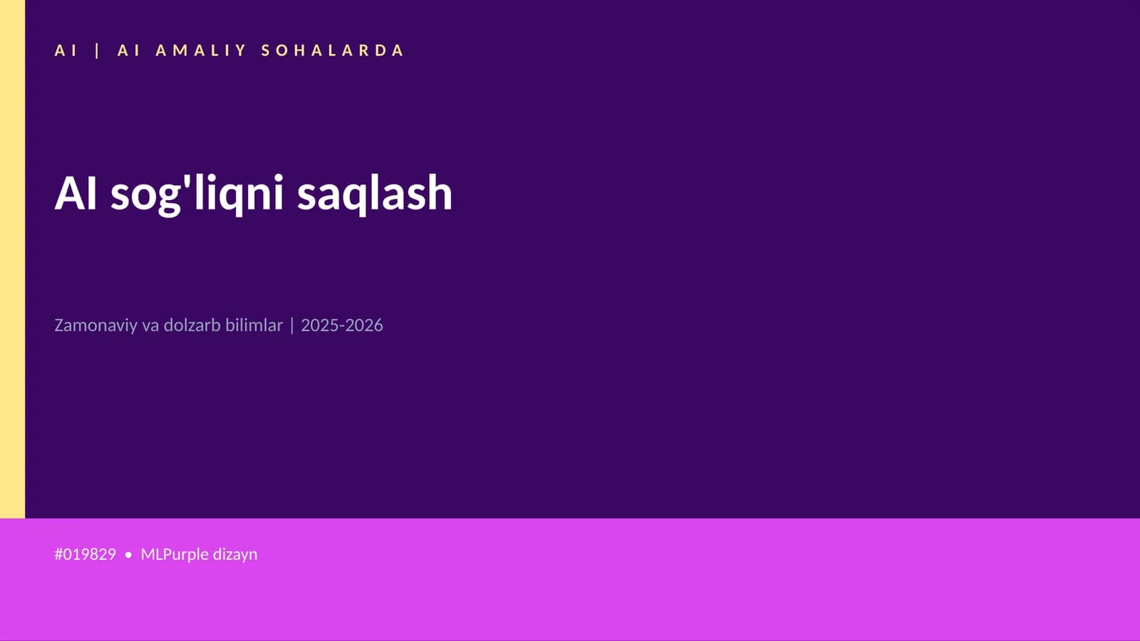 AI sog'liqni saqlash
