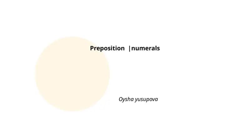 Preposition | Numerals
