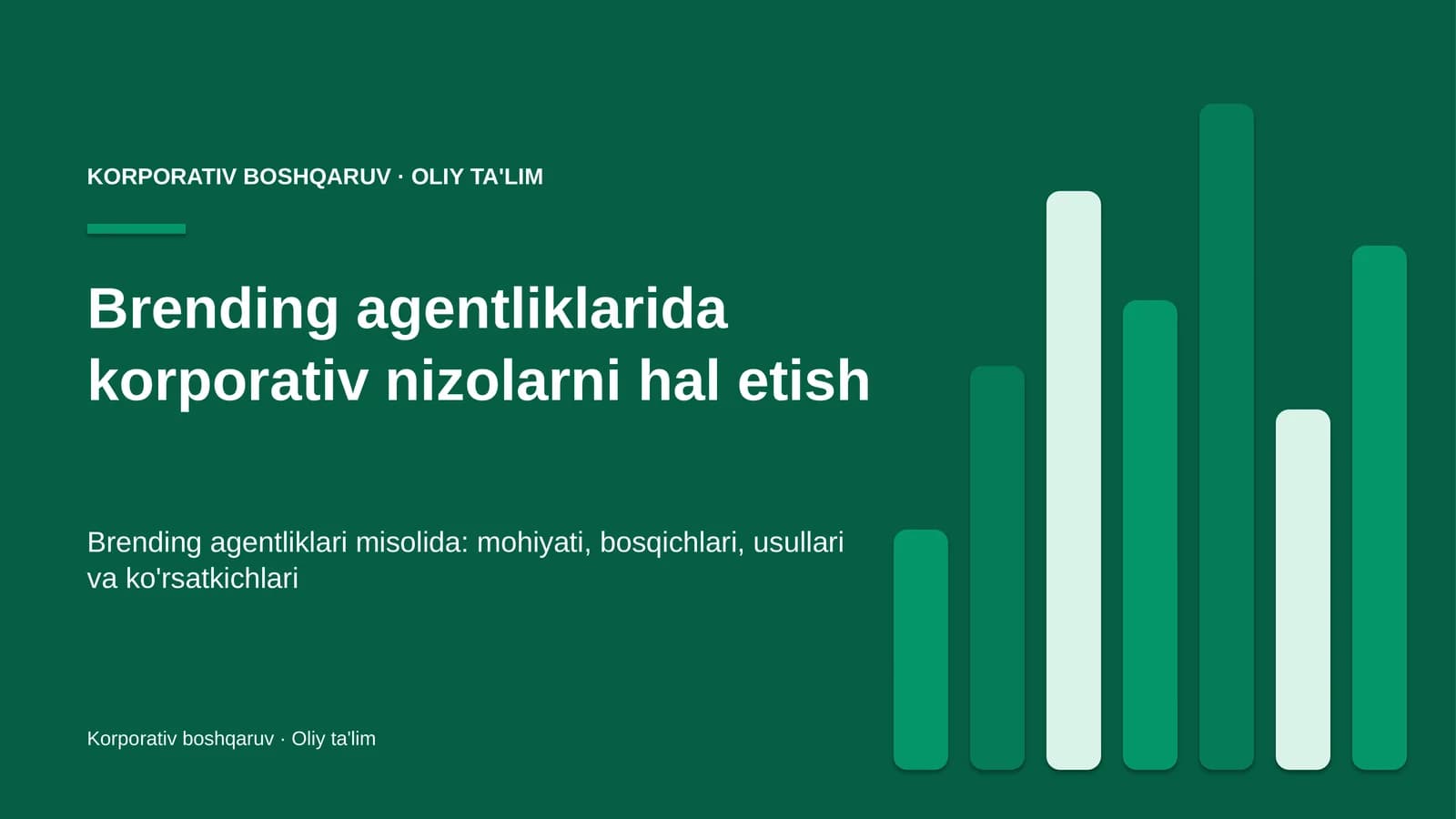 Korporativ boshqaruv · Oliy ta'lim