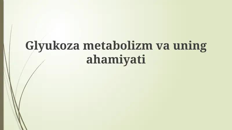 Glyukoza metabolizmi