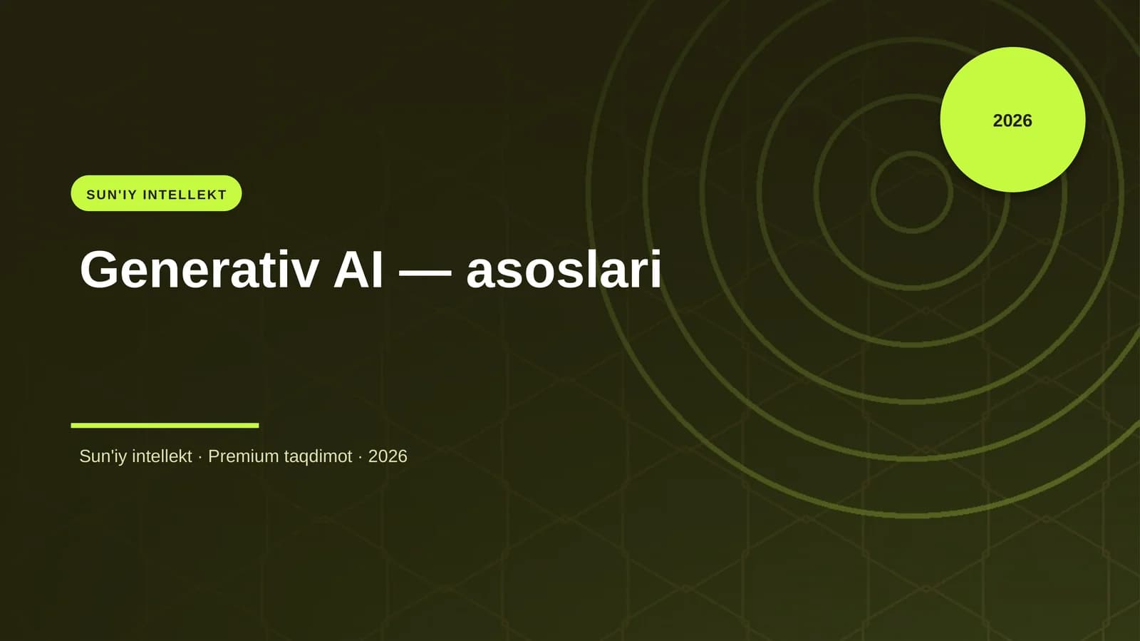 Generativ AI — asoslari