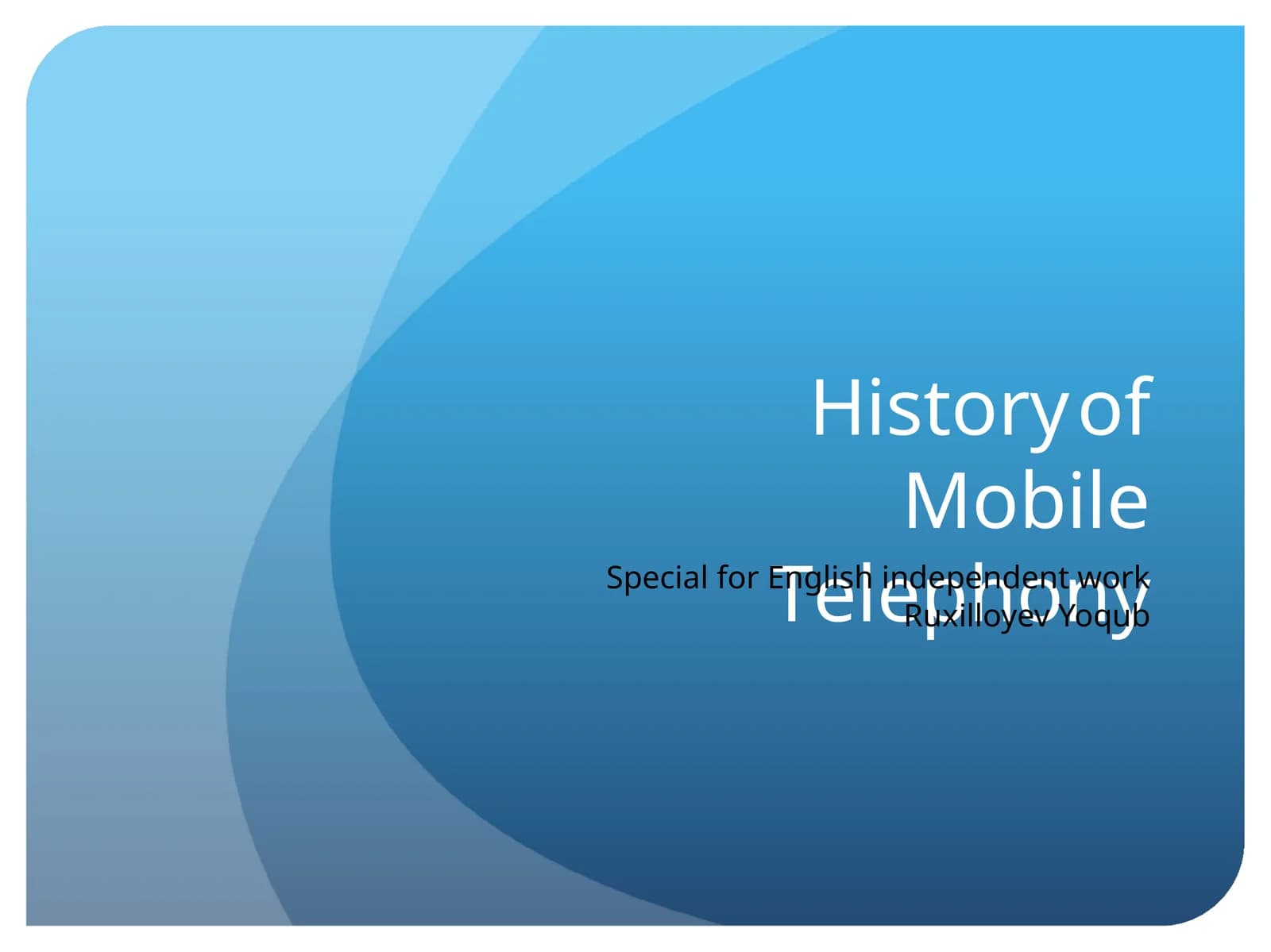 History of Mobile Telephony